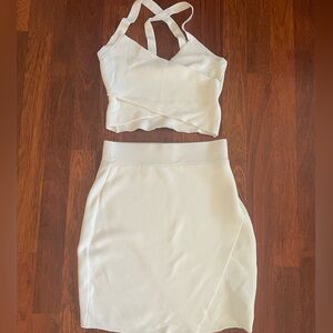 ASOS ribbed sweater material skirt and top